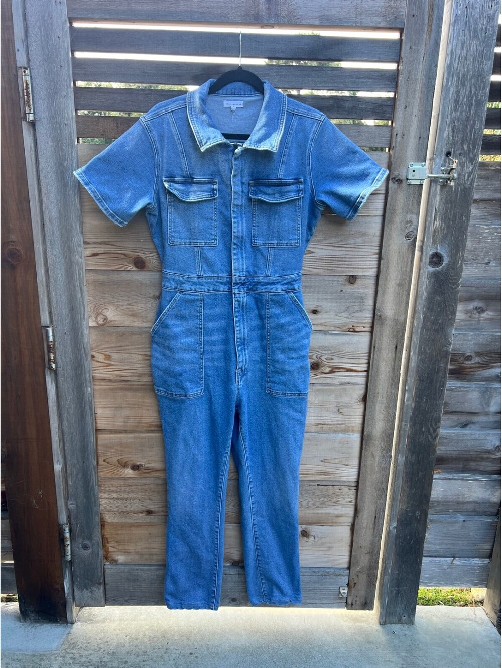 Good American Denim Jumpsuit Short Sleeve Size 4